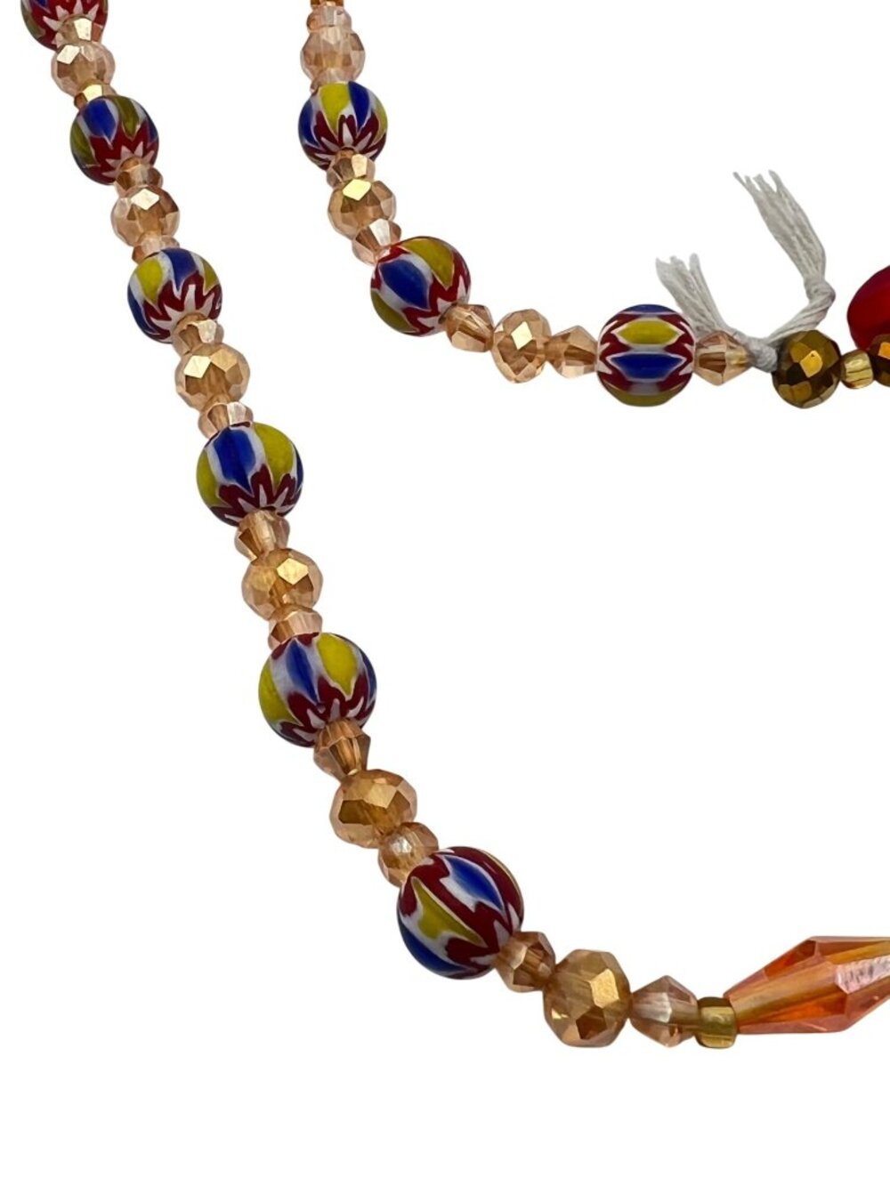 Lot Of 3 Glass Clay Bead Necklaces Multicolor 27" Handmade Boho Festival Layer - Picture 5 of 16